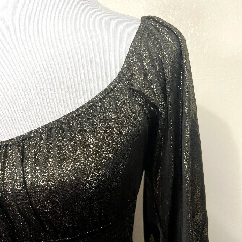 REVOLVE NSR‎ Metallic Midi Dress Womens XS Coquette Princess Royalcore Romantic - Picture 3 of 8